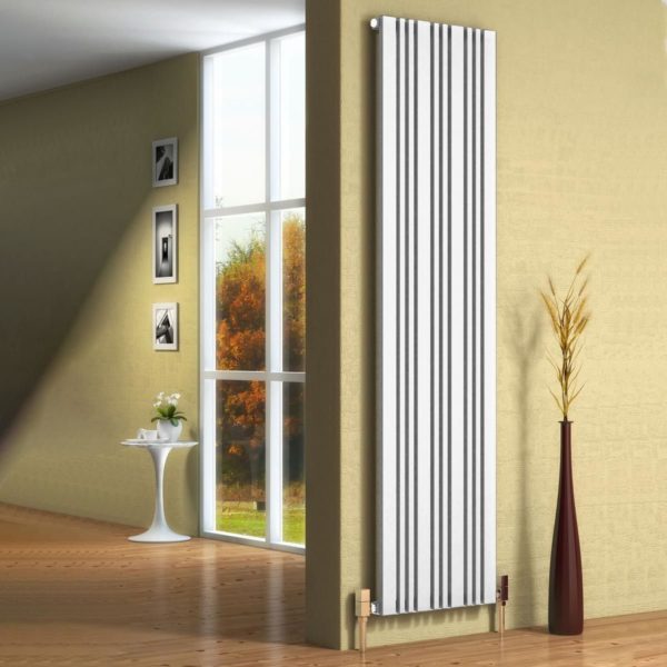 Reina Bonera Vertical Designer Radiator 1800mm x 456mm White 5452 BTU