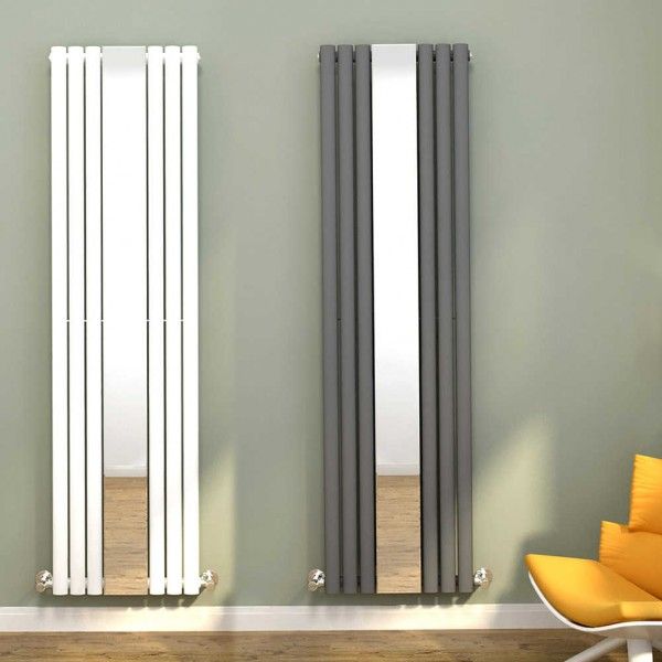 Reina Reflect Designer Radiator 1800mm x 445mm Black 4560 BTU ...