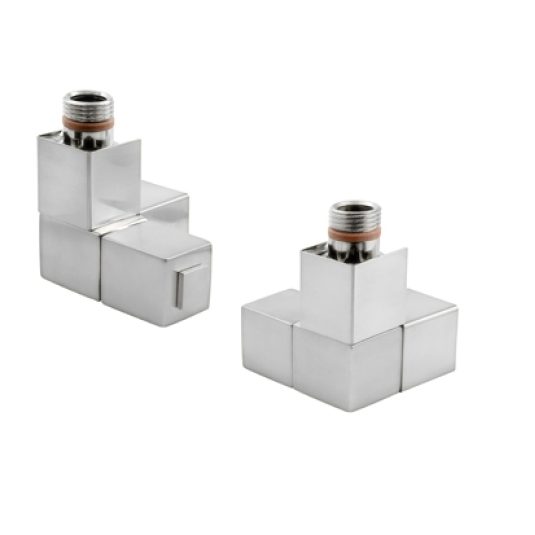 Zehnder Valve Set 5. Manual double angled square valve set. Chrome ...