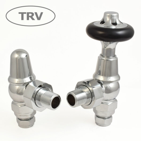 West Radiators Admiral Traditional Thermostatic Radiator Valve - Chrome (Angled TRV)