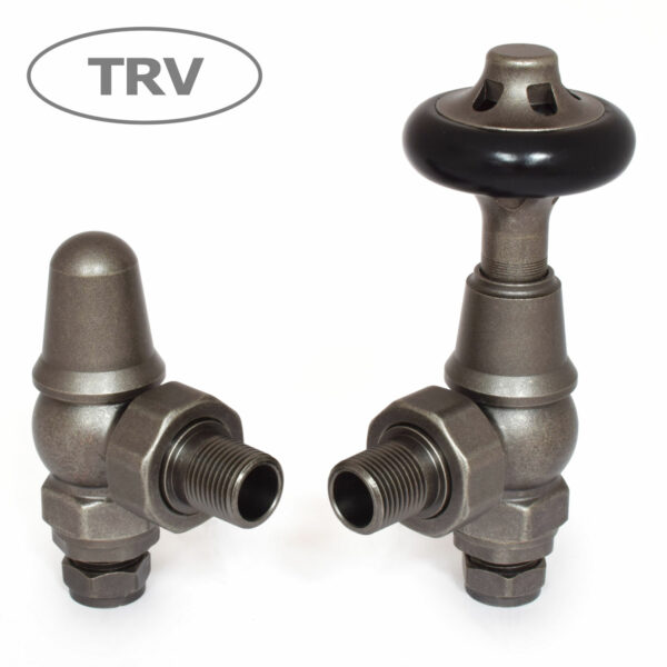 West Radiators Admiral Traditional Thermostatic Radiator Valve - Pewter (Angled TRV)