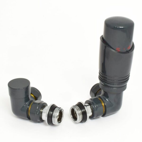West Radiators Delta Corner TRV Anthracite Thermostatic Radiator Valve