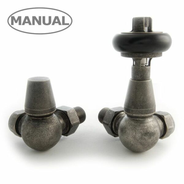 West Radiators Eton Traditional Radiator Valve - Pewter (Corner Manual)