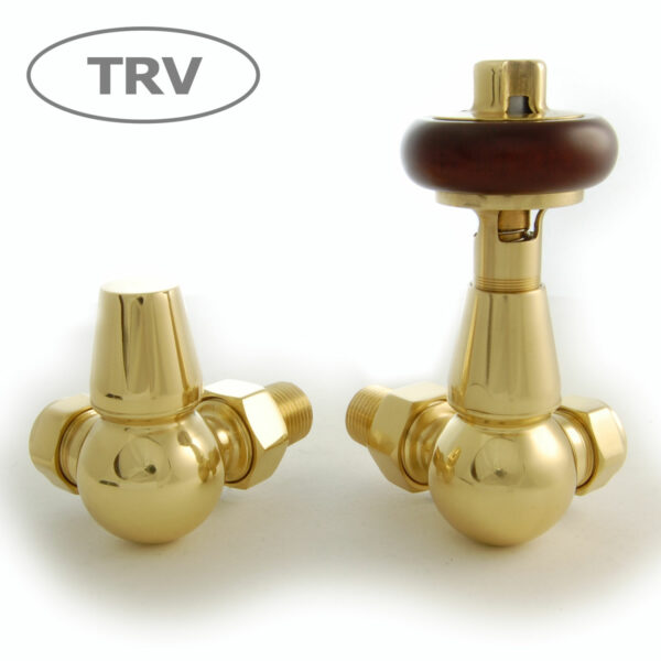 West Radiators Faringdon Traditional Thermostatic Radiator Valve - Brass (Corner TRV)