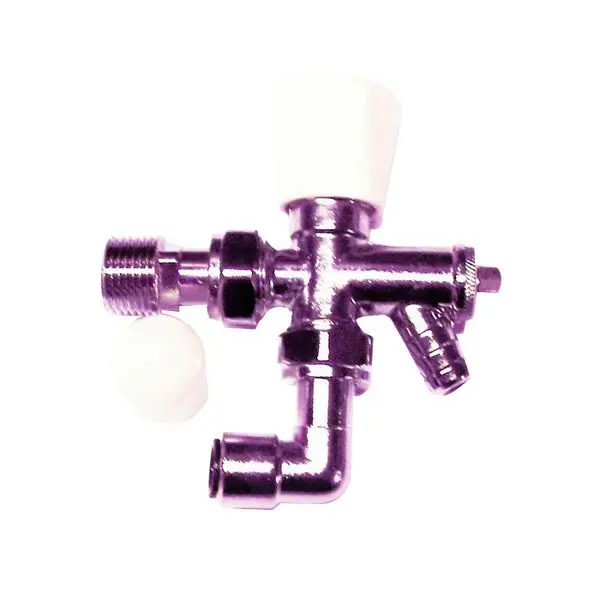 Pegler Yorkshire push fit radiator valve lockshield drain off elbow