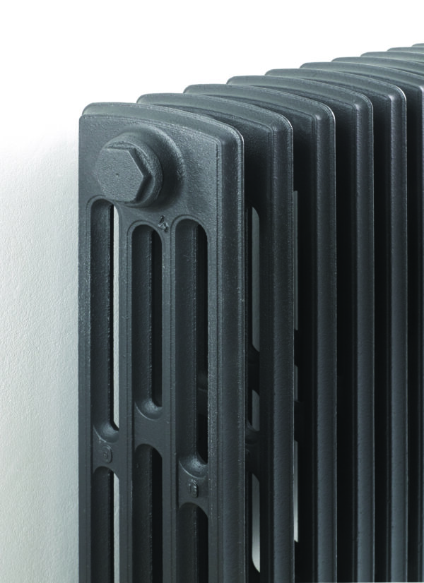 Wallace & Squires Ionic 60/4 Column Radiator with Feet 12 Section 660mm x 746mm - Anthracite Grey Semi Gloss